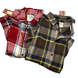 LOT 2 Urban Pipeline Flannel Shirt Long Sleeve‎ Button Up Plaid 2XL Casual NWT